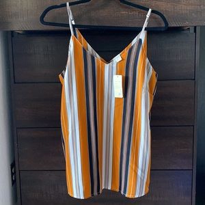 Japna NWT Women L Striped Sleeveless Stripe Top